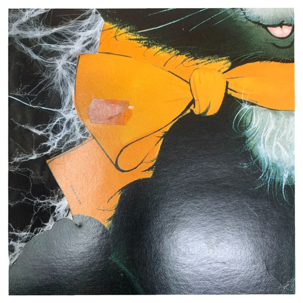 Vintage Eureka Halloween Die Cut Large Black Cat Hanging Decoration 2 Sided 20